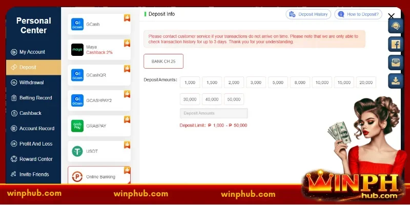 Advantages of money into the WINPH Deposit platform